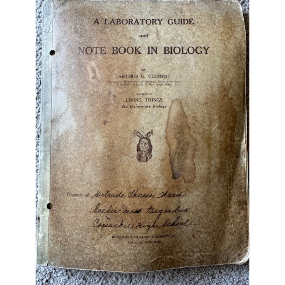1925 A Laboratory Guide and Note Book in Biology Arthur G Clement Antique Book